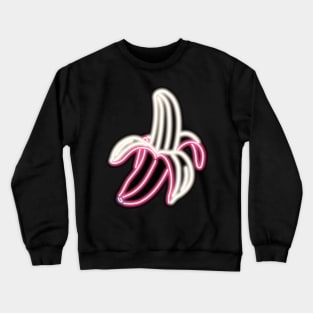 Pink Neon Banana Bar Sign Crewneck Sweatshirt